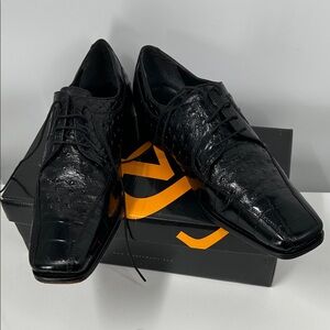 Stacy Adams Black Textured Oxfords